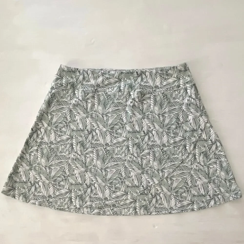 Eddie Bauer Faux Wrap Skirt Womens Size XL Walking Stretch Soft Tropical Tennis